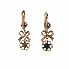 Victorian rosette dangle earrings 18k gold and sapphires on internet