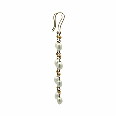 18 kt gold pendant earrings and natural pearls on internet