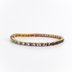 Stern bracelet tennis bracelet 18 kt gold and natural stones. - Joyería Alvear