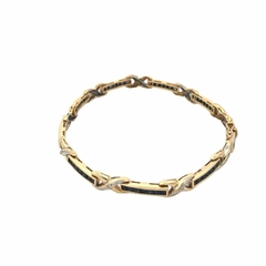 Brilliant 18 kt gold bracelet with natural sapphires - buy online