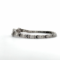 Art deco platinum 950 diamond and onyx bracelet - buy online