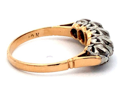 Old gold headband ring 18 kt platinum 950 and diamonds - Joyería Alvear