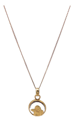 Beautiful 18 kt gold angel pendant choker chain