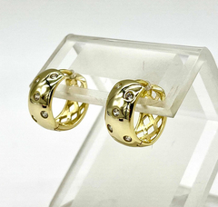 Modern hoop earrings Silver 925 gold 18 kt sapphires - buy online
