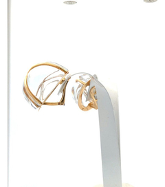 French 18kt gold and modern baccarat crystal hoops on internet
