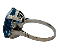 950 platinum aquamarine and diamond ring on internet
