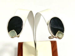 Spectacular set of ladies earrings and ring in 925 silver onyx and agate - buy online