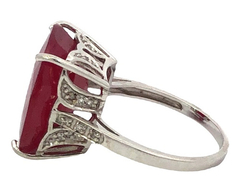 Unique platinum ring 950 ruby and diamonds - Joyería Alvear
