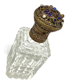 Perfumero Antiguo Plata Vermeil Piedras Naturales Cristal - comprar online