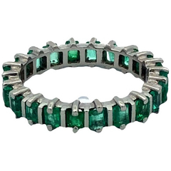 Valuable 950 platinum endless ring and natural emeralds - Joyería Alvear