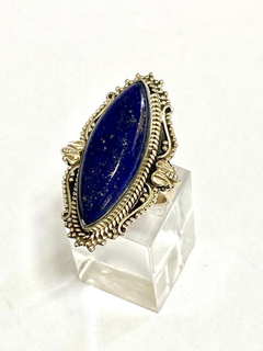 Large 925 silver and lapis lazuli ring - Joyería Alvear