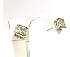 Beautiful solitaire earrings in 925 silver and sapphires - online store