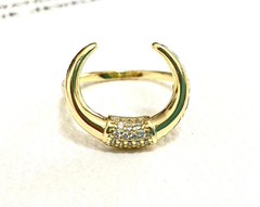 Original modern 925 silver ring bath 18 carats white sapphires - online store