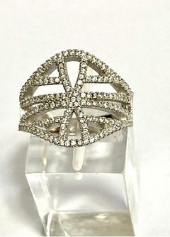 Beautiful lady's ring made of 925 silver with 18 carat gold bath - buy online