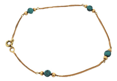 Beautiful 18 kt gold and turquoise bracelet - buy online