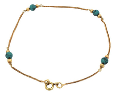 Beautiful 18 kt gold and turquoise bracelet - Joyería Alvear