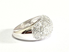 Big ring pave white sapphires silver 925 - Joyería Alvear
