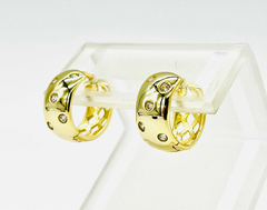 Modern hoop earrings Silver 925 gold 18 kt sapphires