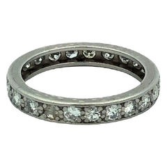 Valuable 950 platinum endless ring and diamonds - Joyería Alvear