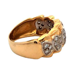 Large modern 18 kt gold ring with paved diamonds Alvear Jewelry - buy online