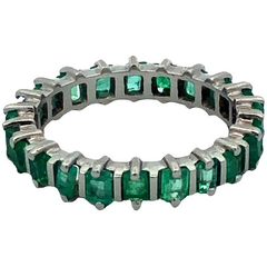 Valuable 950 platinum endless ring and natural emeralds - buy online