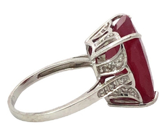 Unique platinum ring 950 ruby and diamonds - buy online