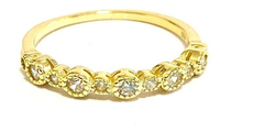 Beautiful 925 silver 18 carat gold and white sapphires lady's ring - Joyería Alvear