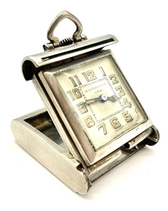 Reloj De Viaje Art Deco Plata 935 Y Esmalte - online store