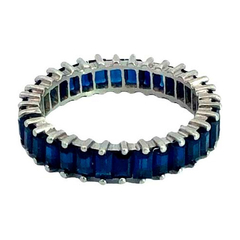 Valuable endless ring in 950 platinum and natural sapphires - buy online