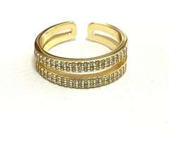 Double Half Endless Ring Silver 925 Gold 18 - online store