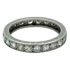 Valuable 950 platinum endless ring and diamonds - buy online