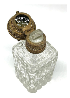 Perfumero Antiguo Plata Vermeil Piedras Naturales Cristal on internet