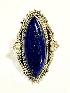 Large 925 silver and lapis lazuli ring - online store