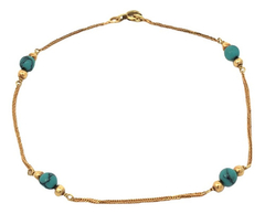 Beautiful 18 kt gold and turquoise bracelet