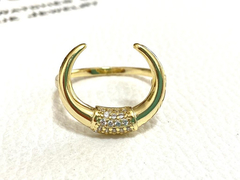 Original modern 925 silver ring bath 18 carats white sapphires - buy online