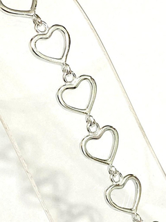 Pulsera Corazones Plata 925 Alvear.ar - online store