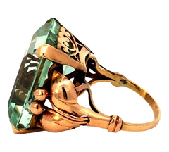 18 Kt Gold and aquamarine ring - buy online