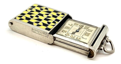 Reloj De Viaje Art Deco Plata 935 Y Esmalte en internet
