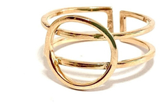 Beautiful modern ring 925 silver 18 carat gold - Joyería Alvear