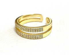 Image of Double Half Endless Ring Silver 925 Gold 18