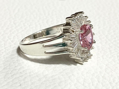 Divine 925 silver ring rose from France and white sapphires - buy online