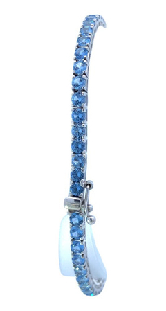 18 kt gold and aquamarine tennis bracelet - buy online