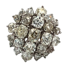 Extraordinary 950 Platinum Pave Ring with Diamonds