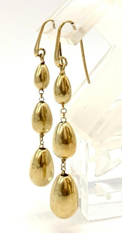 EXCLUSIVE 925 SILVER 18 KT GOLD PLATED DANGLE HOOP