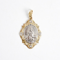 Gold and diamond religious pendant