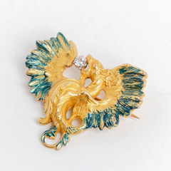 Prendedor Pendant antiguo europeo oro brillante esmalte - comprar online