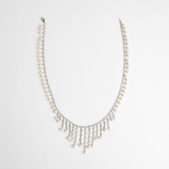 Collar Gargantilla Oro 18 Kt 4.6 Ct Brillantes Perlas