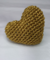 Porta guardanapo amigurumi - Coração dourado