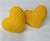 Porta guardanapo amigurumi - Coração amarelo