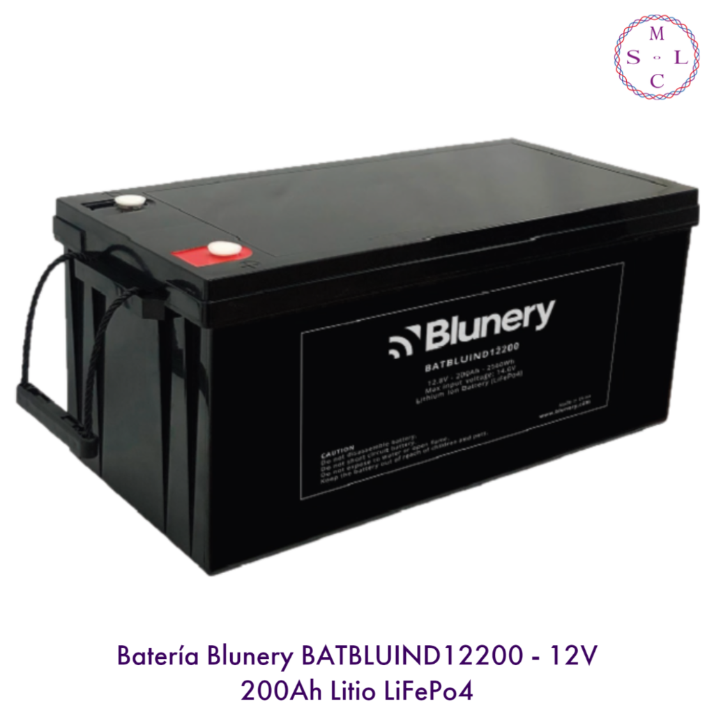 Batería Blunery 200Ah-12,8V - litio LiFepo4 - MCSoL